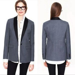 J. Crew Wool Tuxedo Blazer Gray